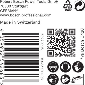 Bosch Expert Zımpara Kağıdı C470 93x93 120 Kum 6 Delikli 50 Li Paket - 2608900930