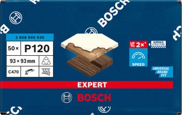 Bosch Expert Zımpara Kağıdı C470 93x93 120 Kum 6 Delikli 50 Li Paket - 2608900930
