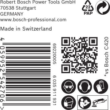 Bosch Expert Zımpara Kağıdı C470 93x93 240 Kum 6 Delikli 50 Li Paket - 2608900932
