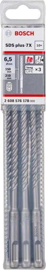 Bosch SDS Plus-7X Kırıcı Delici Uç 6,5x215 mm (10 Adet) - 2608576178