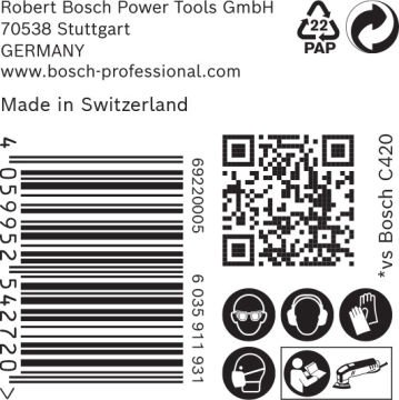 Bosch Expert Zımpara Kağıdı C470 93x93 400 Kum 6 Delikli 50 Li Paket - 2608900934