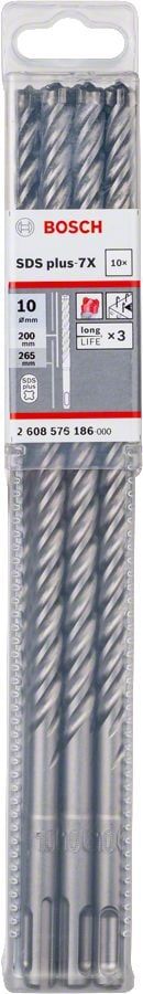 Bosch SDS Plus-7X Kırıcı Delici Uç 10,0x265 mm (10 Adet) - 2608576186
