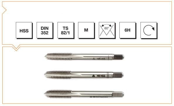 MTE Metrik Normal Vidalı 3 Lü Takım Kılavuzu HSS DIN 352 (6H) M5x50 mm