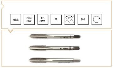 MTE Metrik Normal Vidalı 3 Lü Takım Kılavuzu HSS DIN 352 (6H) M5x50 mm