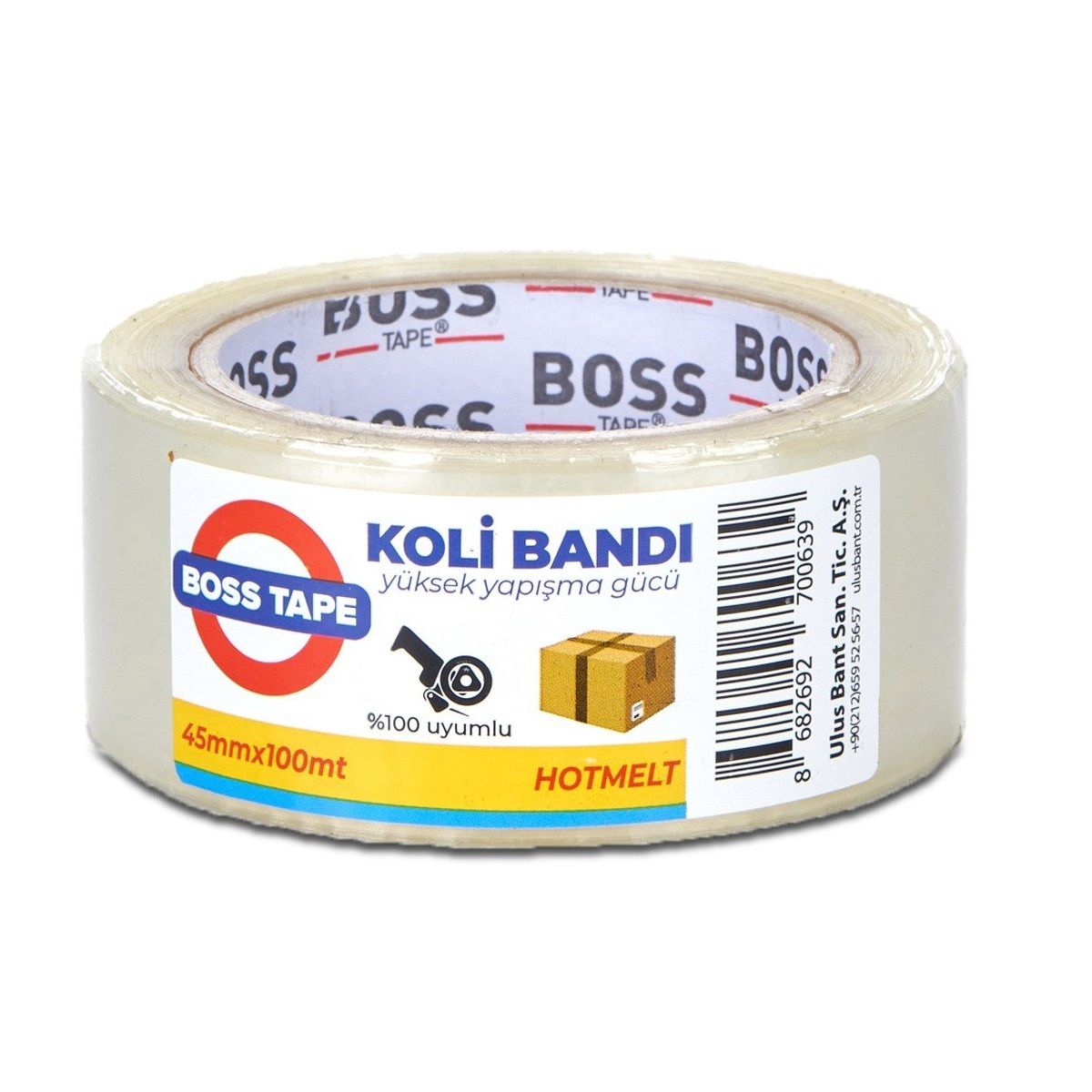 Bosstape Şeffaf Koli Bandı HTM 38 Mic. 45X100