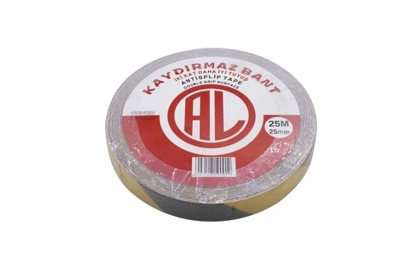 Kaydırmazlık Bandı Sarı Siyah 25 mm 25 Metre