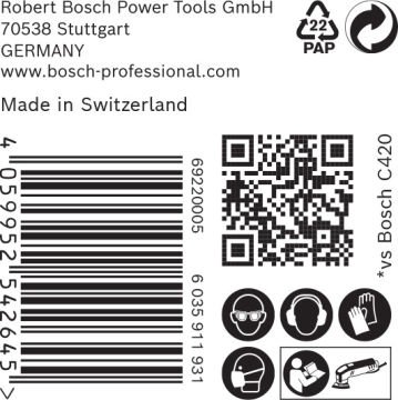 Bosch Expert Zımpara Kağıdı C470 93x93M 40 Kum 6 Delikli 50 Li Paket - 2608900926