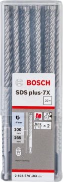Bosch SDS Plus-7X Kırıcı Delici Uç 6,0x165 mm (30 Adet) - 2608576193