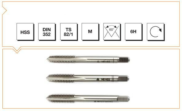 MTE Metrik Normal Vidalı 3 Lü Takım Kılavuzu HSS DIN 352 (6H) M20x95 mm