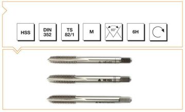 MTE Metrik Normal Vidalı 3 Lü Takım Kılavuzu HSS DIN 352 (6H) M20x95 mm