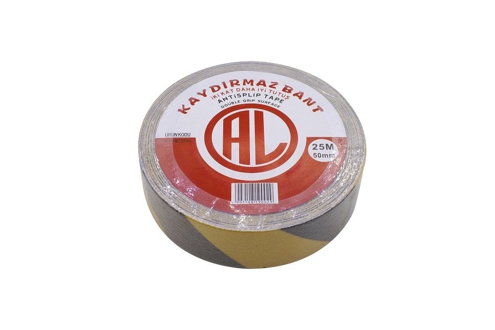 Kaydırmazlık Bandı Sarı Siyah 50 mm 25 Metre