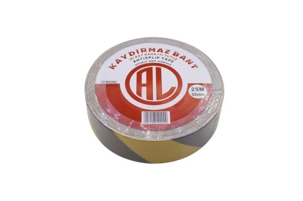Kaydırmazlık Bandı Sarı Siyah 50 mm 25 Metre