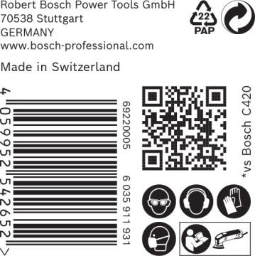 Bosch Expert Zımpara Kağıdı C470 93x93M 60 Kum 6 Delikli 50 Li Paket - 2608900927