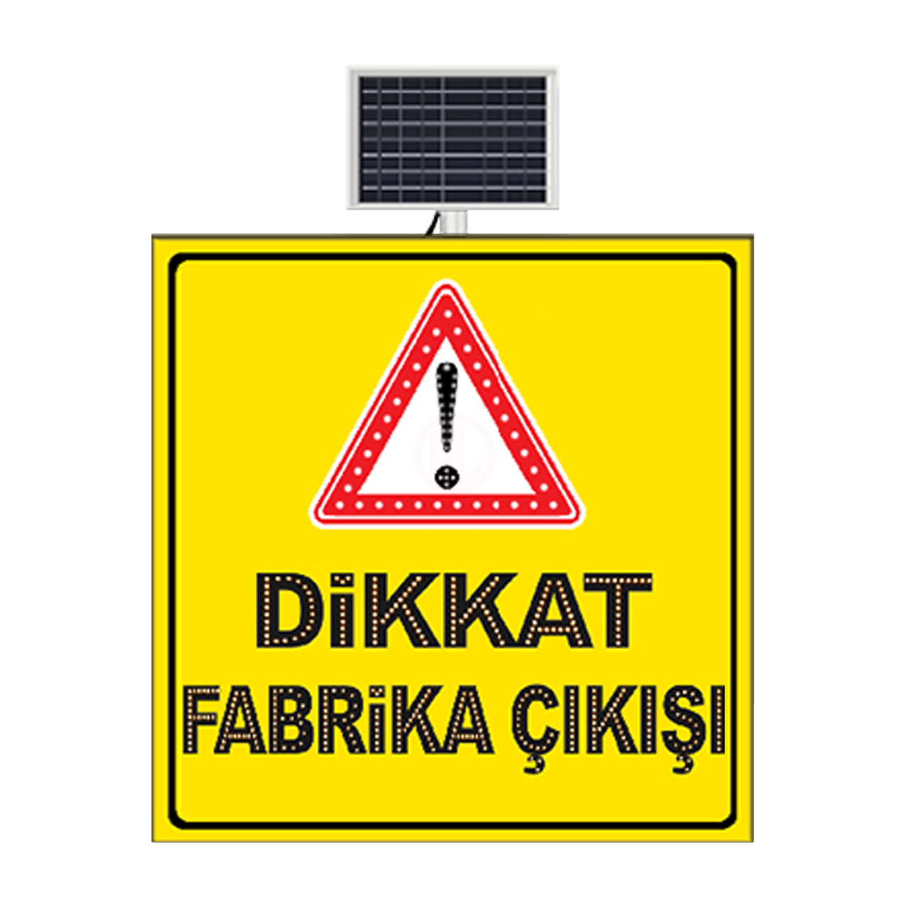 MFK Plastik Dikkat Fabrika Çıkışı Sarı Zemin 100x100 Cm - MFK9643