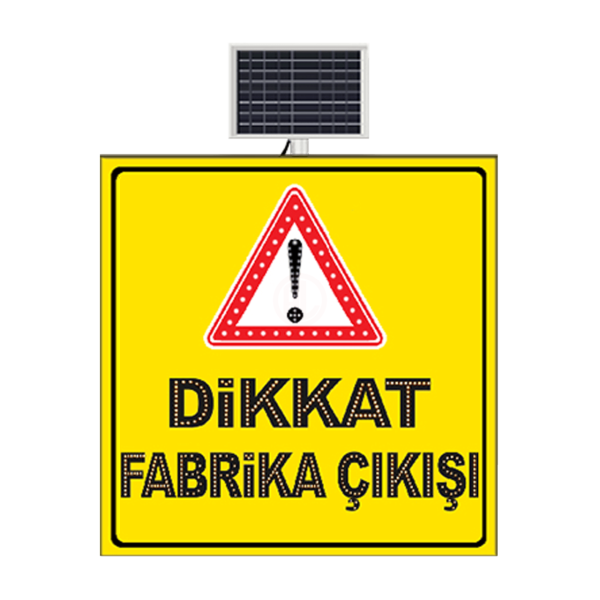 MFK Plastik Dikkat Fabrika Çıkışı Sarı Zemin 100x100 Cm - MFK9643