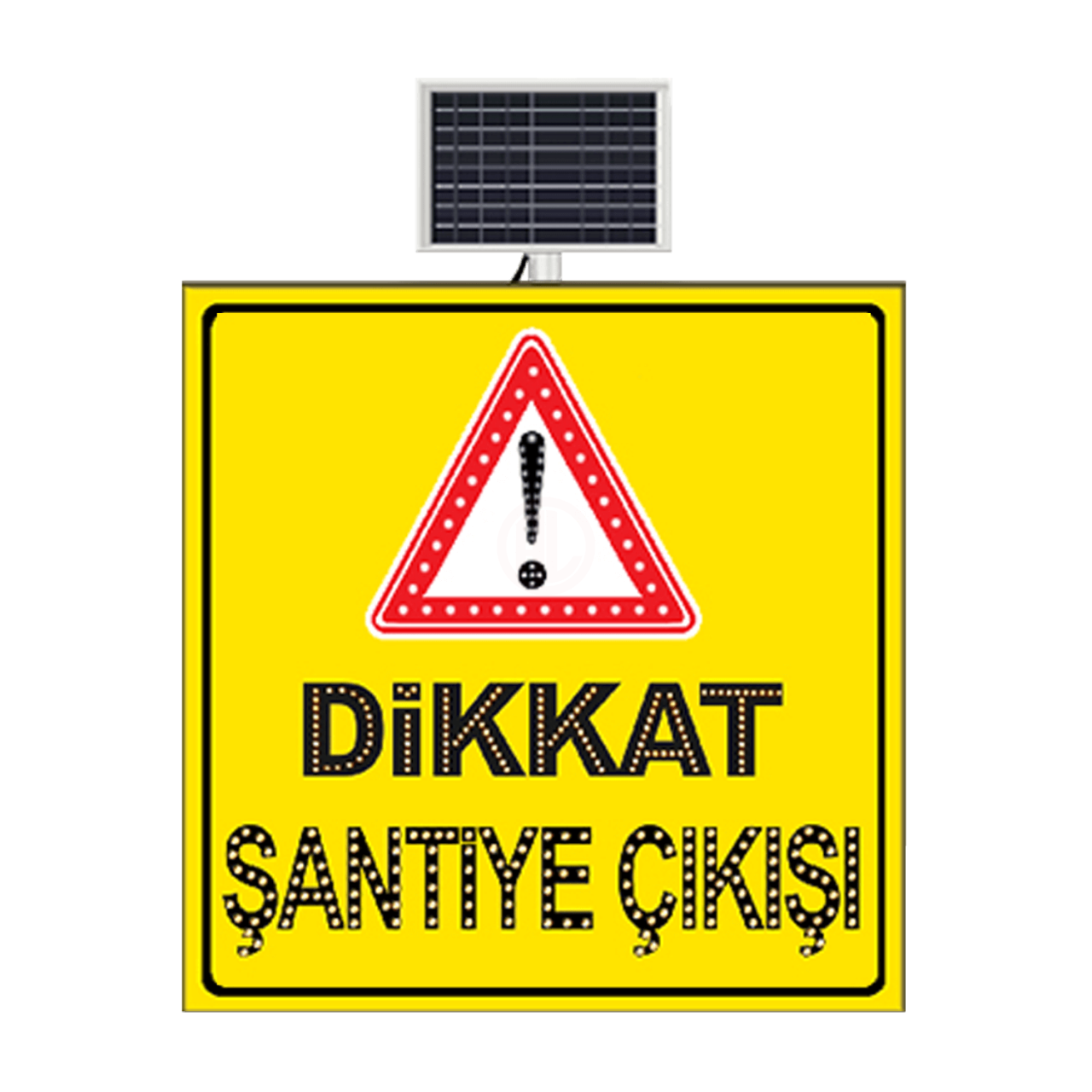 MFK Plastik Dikkat Şantiye Çıkışı Sarı Zemin 100x100 Cm - MFK9644
