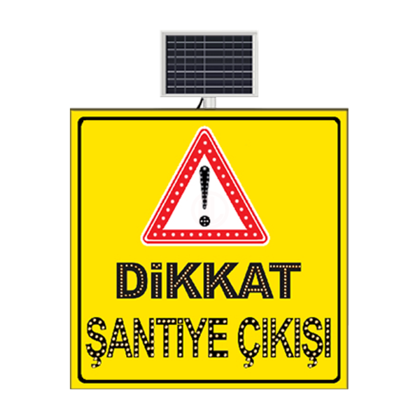 MFK Plastik Dikkat Şantiye Çıkışı Sarı Zemin 100x100 Cm - MFK9644