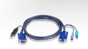 Aten Usb Kvm (Keyboard/Video Monitor/Mouse) Kablosu, 1 X Monitör 15 Pin Hdb Erkek, 1 X Klavye / Mouse Usb A Erkek 1 X Monitör Hdb-15 Dişi, 1 X Klavye Mini-Din 6 Erkek, 1 X Mouse Mini-Din 6 Erkek, 1.80 Mt