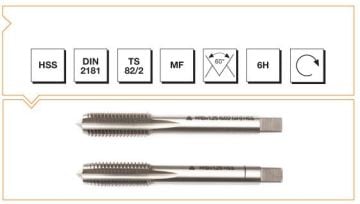 MTE Metrik İnce Vidalı 2 Li Takım Kılavuzu HSS DIN 2181 (6H) M12x70x1,00 mm