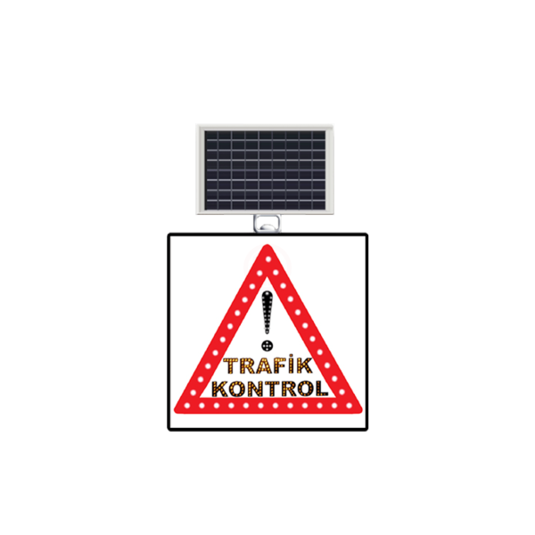 MFK Plastik Dikkat Trafik Kontrol Levhası 60x60 Cm - MFK9629