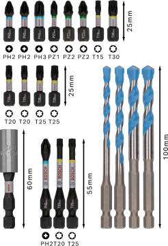 Bosch Aksesuar PRO Impact Vidalama ve Mat. Ucu Seti 20li