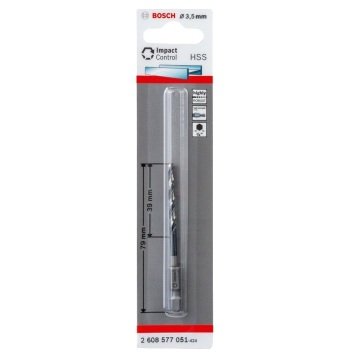 Bosch Metal Matkap Ucu Impact Control HSS Altıgen Şaft 3,5x79 mm - 2608577051