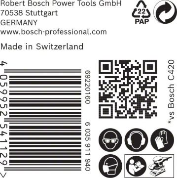 Bosch Ağ Zımpara Expert M480 115x230 mm 320 Kum (50 Adet) - 2608900774
