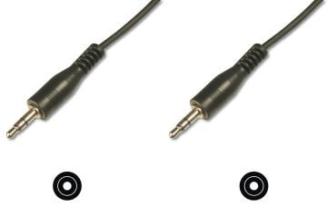 Assmann Stereo Ses Kablosu, 3.5 Mm Erkek - 3,5 Mm Erkek, 1.50 Mt, Ccs, 2X0.10/10 Zırhlı, Siyah Renk