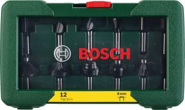 Bosch Freze Ucu Set 8 mm Şaft (12 Parça) - 2607019466
