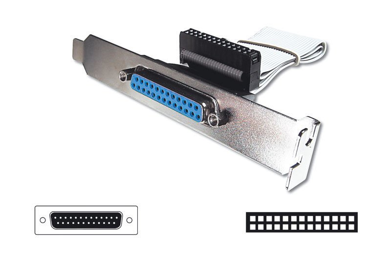 Assmann Yazıcı İçin Slot Bracket Bağlantı Kablosu, Db25 Erkek 26 Pin Idc Dişi, 0.25 Mt, Cu, Awg28, Ul2651