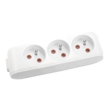 Viko Multi-Let Üçlü Priz Ups Topraklı Klemensli Çarpma Karşıtı Örtücü Beyaz