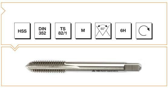 MTE Metrik Normal Vidalı Kılavuz HSS DIN 352 Son (6H) M9 x 63 mm