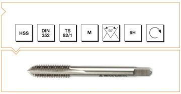 MTE Metrik Normal Vidalı Kılavuz HSS DIN 352 Son (6H) M9 x 63 mm
