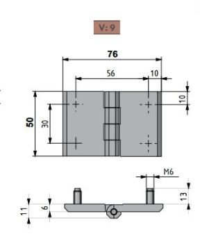 Mesan Menteşe Krom 50X76