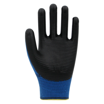 Beybi PN Zebra Yarı Nitril Kaplı Örgü Polyester Eldiven Siyah/Mavi No 10