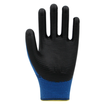 Beybi PN Zebra Yarı Nitril Kaplı Örgü Polyester Eldiven Siyah/Mavi No 10