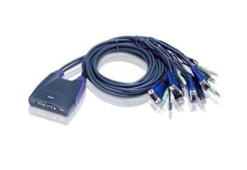Aten 4 Portlu Usb Vga Kvm (Keyboard/Video Monitor/Mouse) Switch, Hoparlör Bağlantısı Mevcut, Masaüstü Tip, Kvm Bağlantı Kablosu Ürün Beraberinde Gelmektedir (1.8M)