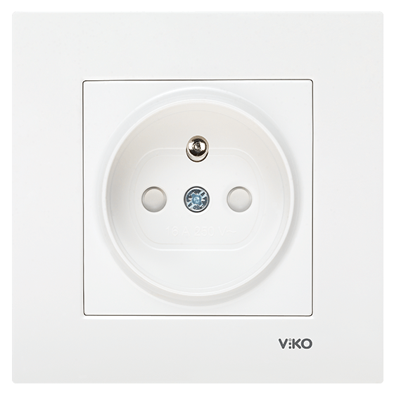 Viko Meridian - Karre Serisi Beyaz Ups Topraklı Priz Çarpma Karşıtı Örtücü (Çerçeve Hariç)