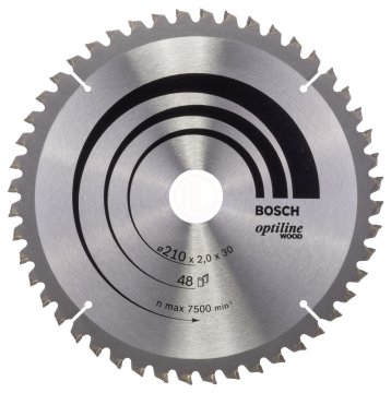 Bosch Daire Testere Bıçağı Optiline Wood 210x30 mm 48 Diş (2,0/1,4 mm) - 2608640430