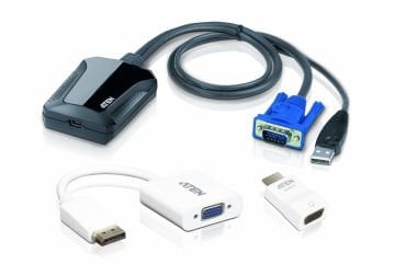 Aten Laptop Usb Konsol Adaptörü Kiti, Vga + Hdmı + Dp
