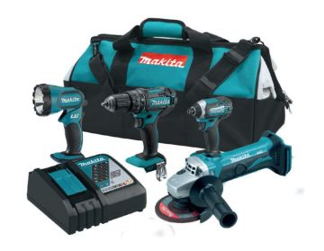 Makita DHP482 + DGA452 + DTD152 + DML185 + DC18 - MAKDLX4067
