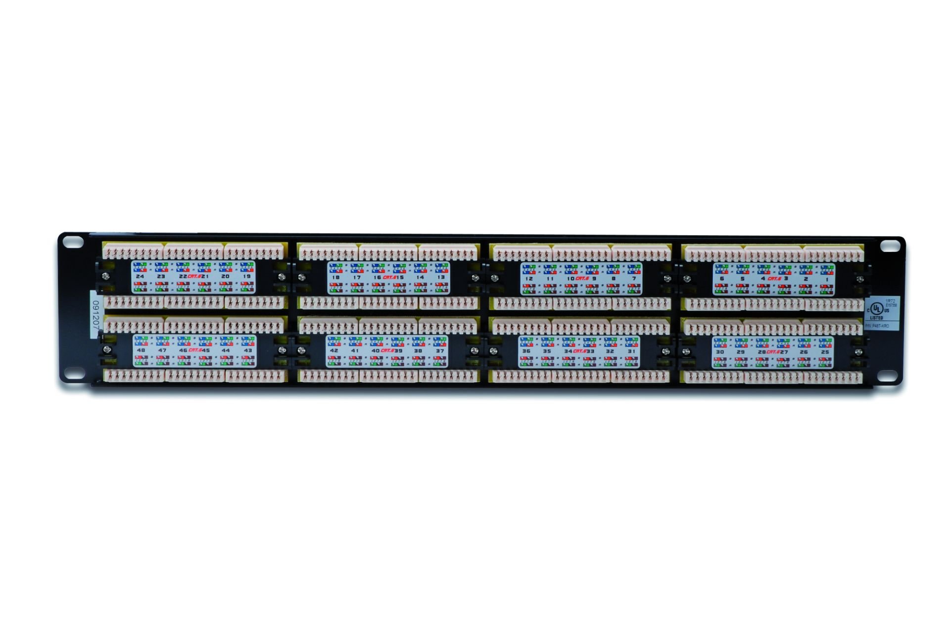 Assmann Digitus 19 Inch Cat 6 Utp Patch Panel, Zırhsız, 48 Port Rj45, 8P8C, Lsa, 2U Siyah Renk Ral 9005
