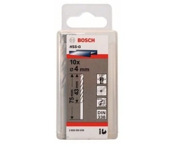 Bosch Metal Matkap Ucu HSS-G DIN 338 (Gümüş) 4,0x75 mm (10 Adet) - 2608595059