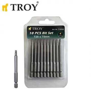 Troy 22242 Torx Bits Uç Seti (T20x75mm, 10 Adet)