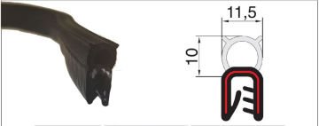 Atlastek Üstten Geçmeli 10 Metre Kaoçuk EPDM Telli Siyah Conta