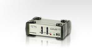 Aten 2 Port Lu Usb Kvm (Keyboard/Video Monitor/Mouse) Switch, Mikrofon Ve Hoparlör Bağlantısı Mevcut + 2 Portlu Usb (2.0) Hub, Masaüstü Tip, Kvm Bağlantı Kablosu Ürün Beraberinde Gelmektedir