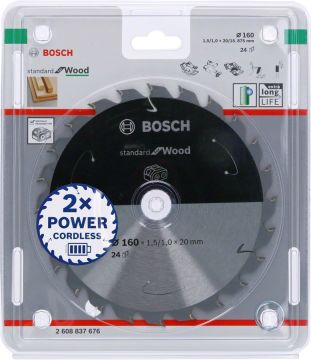 Bosch Daire Testere Bıçağı Standard For Wood 160x20 mm 24 Diş - 2608837676