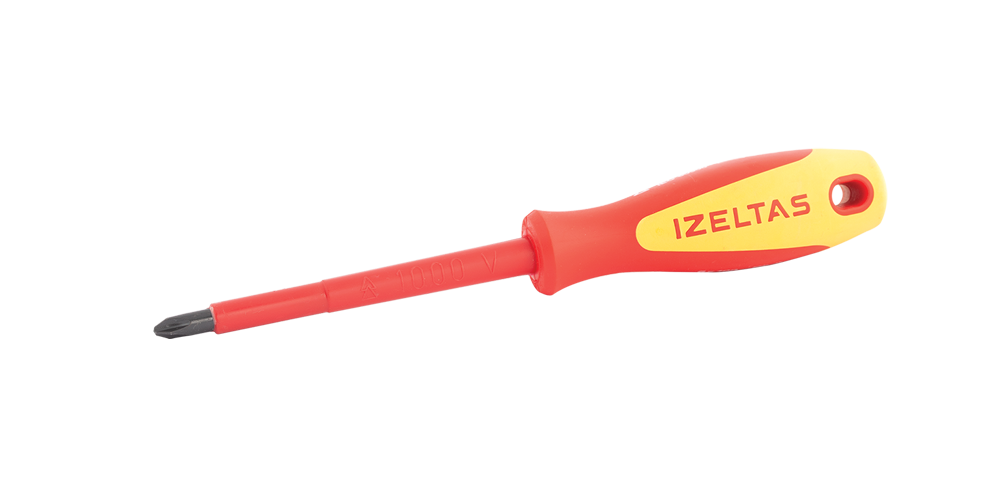 İzeltaş Yıldız Uçlu Tornavida Elektrikçi İzoleli 1000V 4,5x80 mm