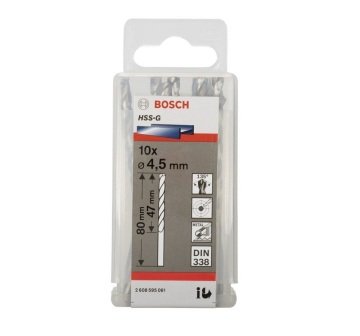 Bosch Metal Matkap Ucu HSS-G DIN 338 (Gümüş) 4,5x80 mm (10 Adet) - 2608595061