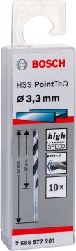 Bosch Metal Matkap Ucu HSS PointTeQ (DIN 338) 3,3 mm (10 Adet) - 2608577201